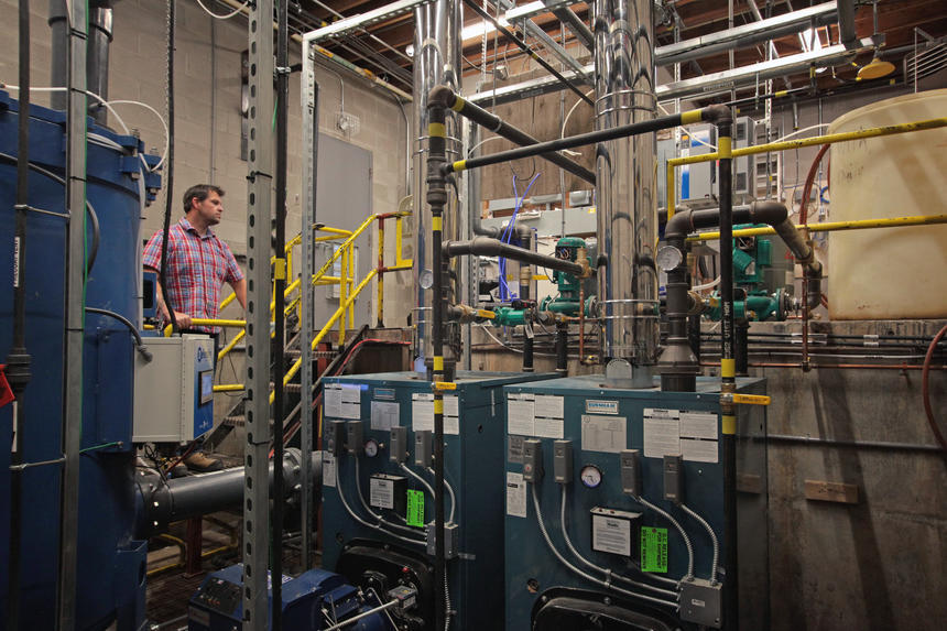 Mechanical Plumbing Project in London Ontario - Community swimming pool / wading pool boiler room